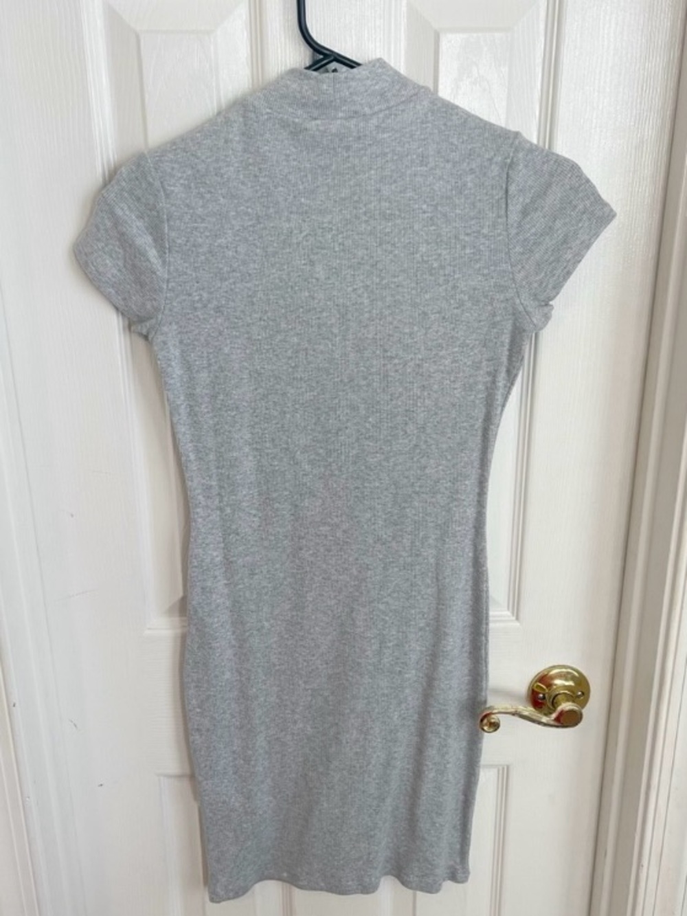 Garage Grey Short Sleeve Mock Neck Knit Midi Dress - Picture 3 of 5